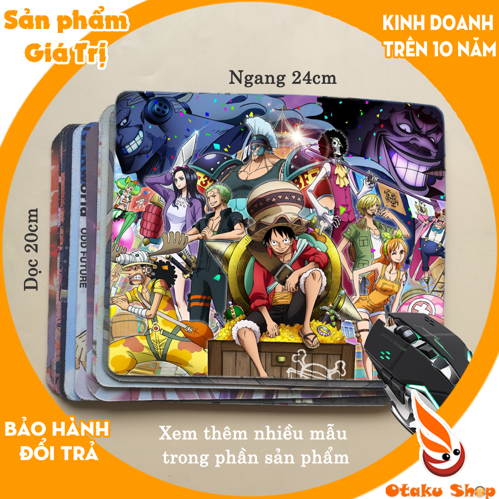 [HCM]<27 mẫu> Lót chuột máy tính Anime One Piece kích cỡ bàn di chuột lớn 20x24cm chất liệu mouse pad cao su