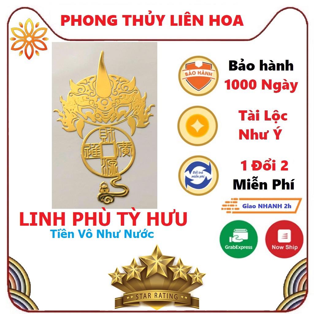 Miếng dán điện thoại Tỳ Hưu tài lộc - PHONG THỦY LIÊN HOA
