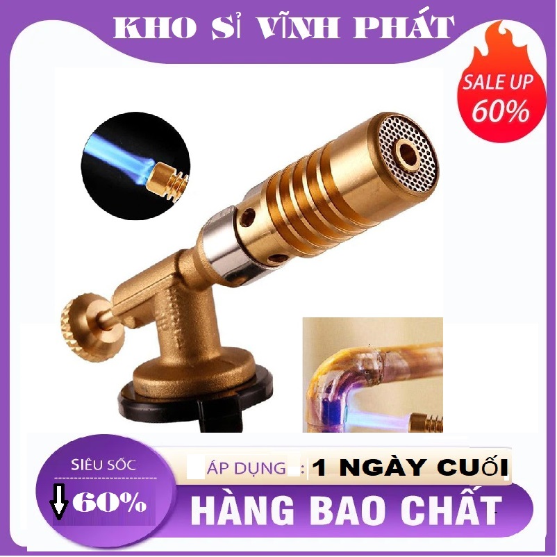[ĐỒNG XỊN] Đèn khò gas 1300 độ bằng đồng nguyên khối độ bền cao - đèn khò ga mini - khò lửa mini