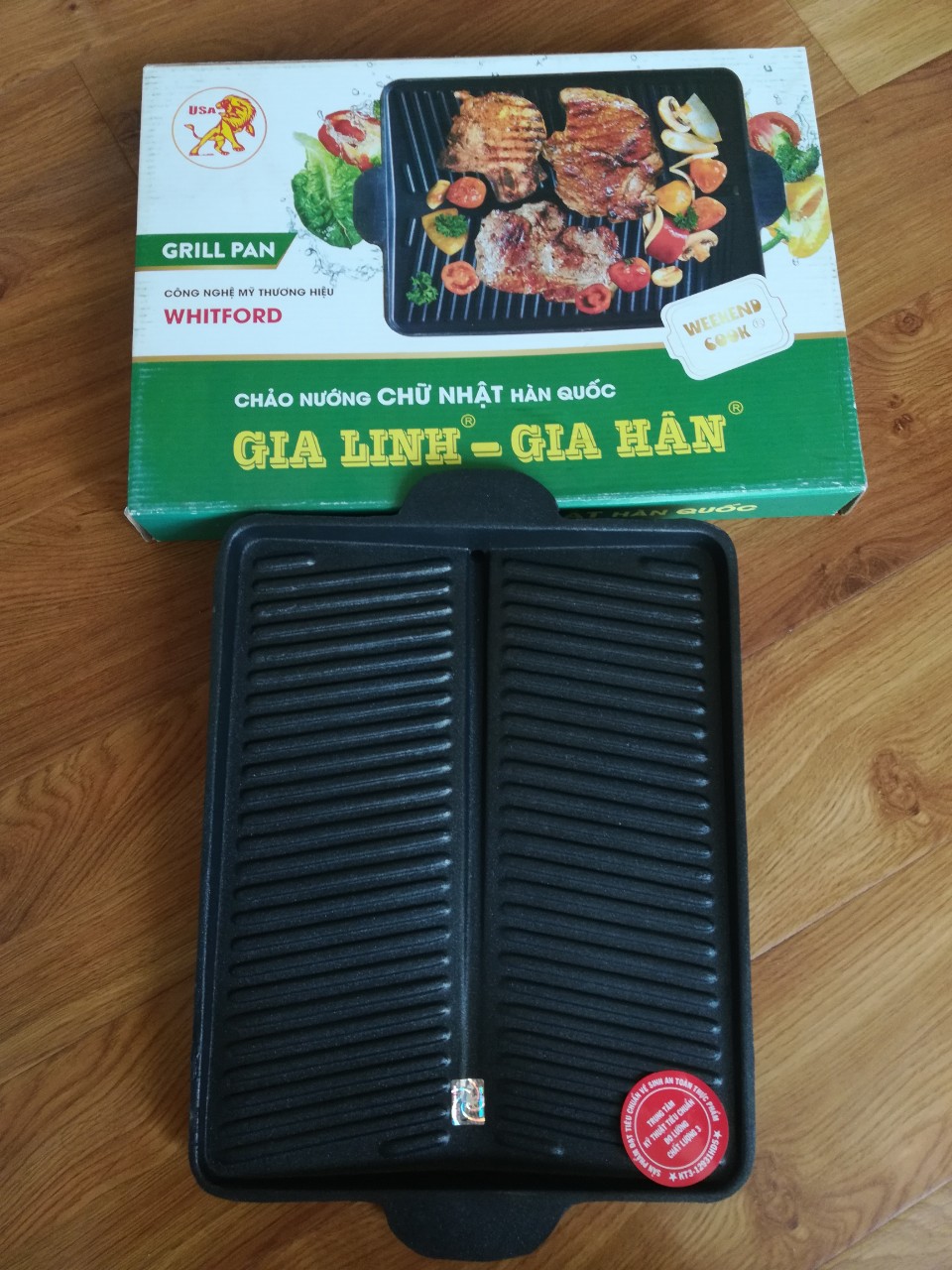 Chảo Nướng Chống Dính Hàn Quốc Gia Linh 25x31cm-Kaliteco