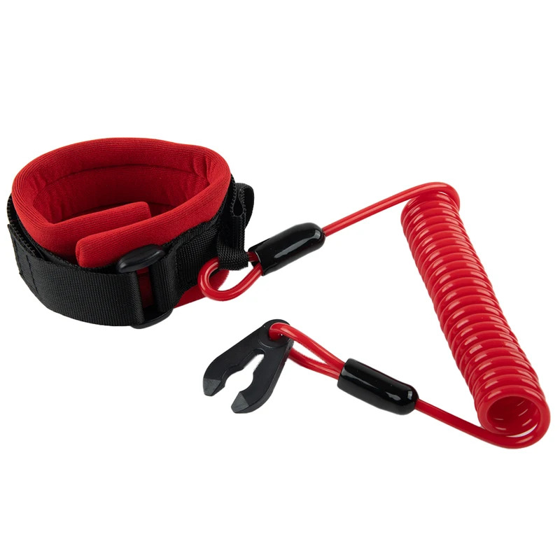 1 dây đeo cổ tay nổi màu đỏ và đen cho Kawasaki Jet Ski Dây PU bền với khóa hợp kim nhôm MPN: 92072-3809, 92072-3816