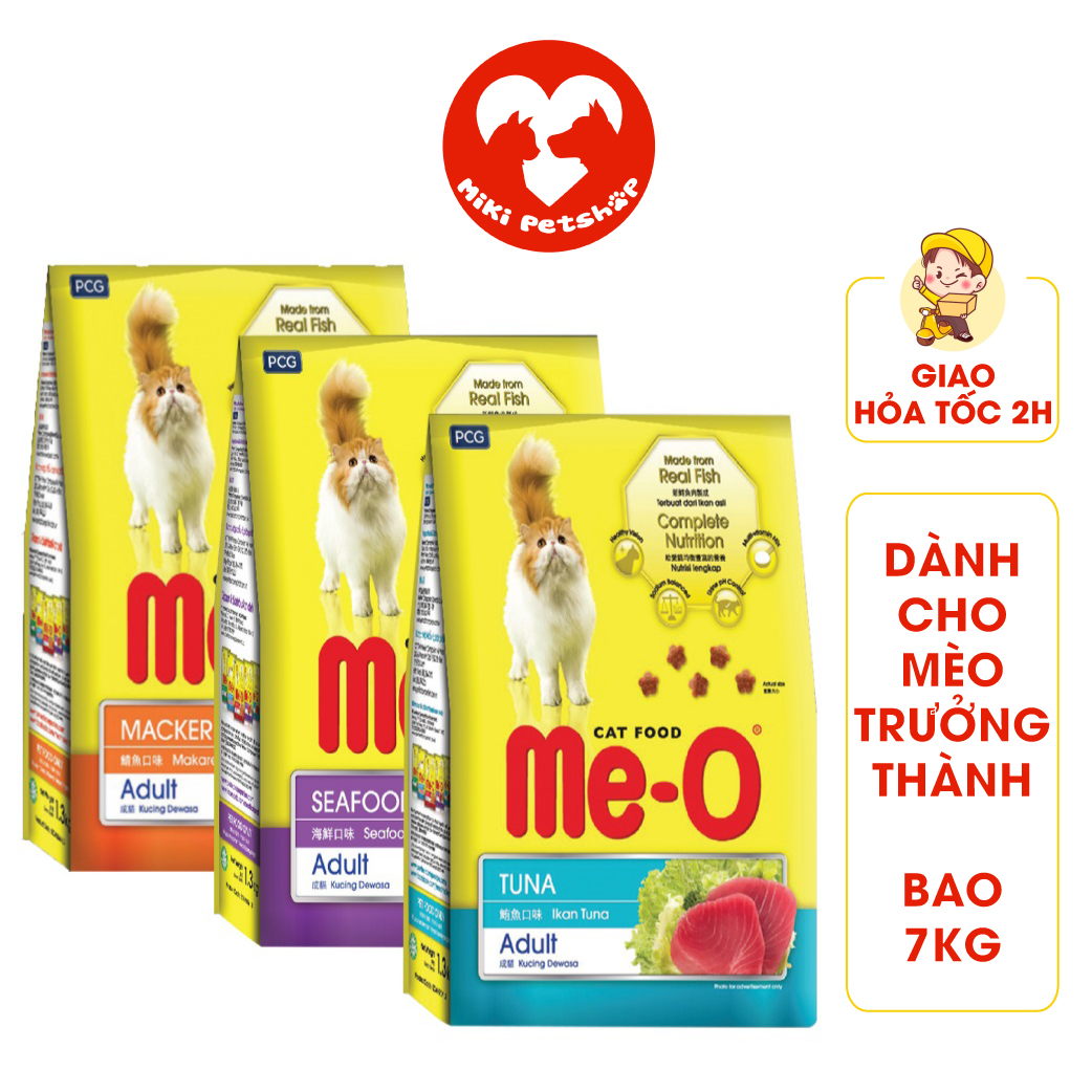 Thức Ăn Cho Mèo Hạt MeO Dành Cho Mèo Trưởng Thành Bao 7Kg Đủ Vị Miki Petshop