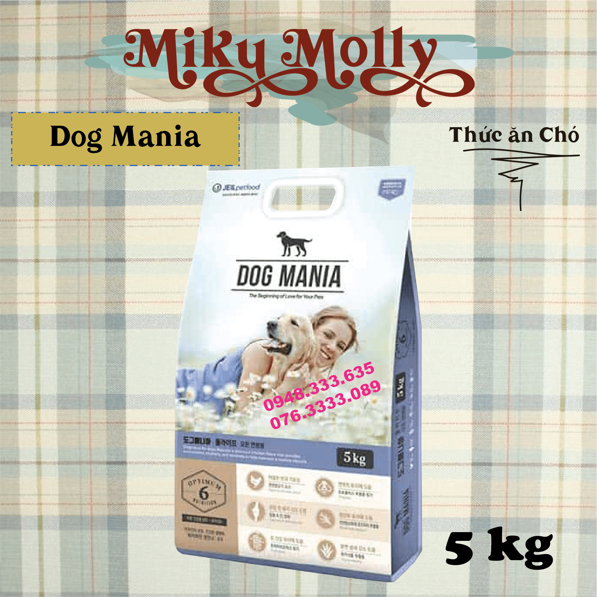 Thức ăn hạt cho chó mọi lứa tuổi - Dog Mania Premium 5kg