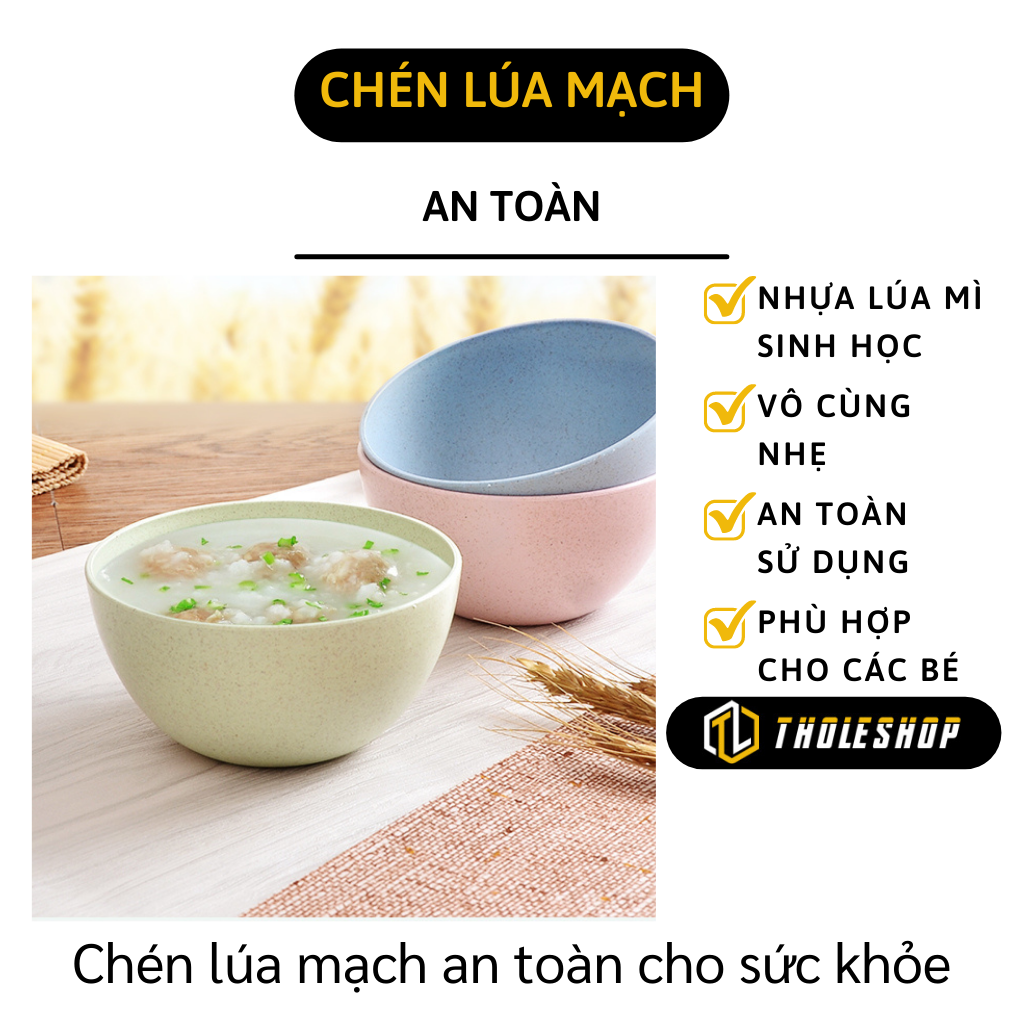 Chén lúa mạch - Chén ăn cơm nhựa lúa mạch đựng thức ăn đẹp - Chén ăn dặm lúa mạch cho bé, an toàn