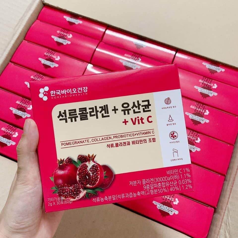 top Bột Collagen Lựu Đỏ Bio Cell Hàn Quốc 30 Gói