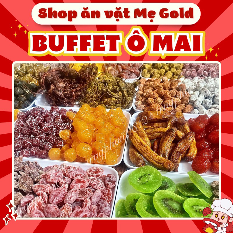 Buffet ô mai, mứt trái cây sấy các loại tự chọn