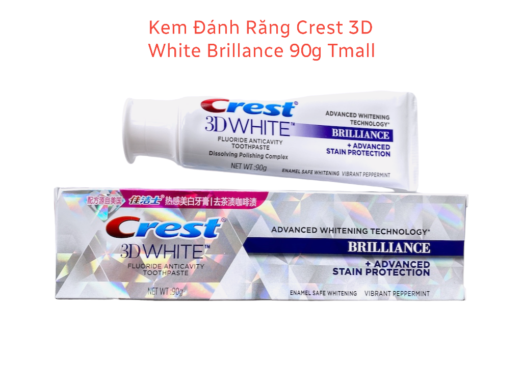 HCMKem đánh răng Siêu trắng Crest 3D White Brillance USA 116g - 90g Nhập