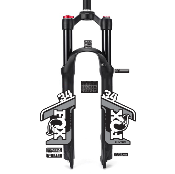 Tem decal dán phuộc xe đạp địa hình Fox rhythm 34 2021 | cheetahdecals.com