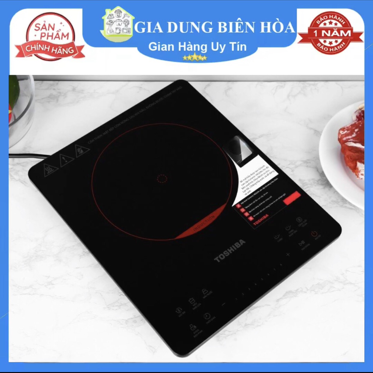 Bếp điện từ đơn Toshiba IC-20S1PV-Công suất:2000W Chất liệu mặt bếp:Kính Ceramic -Black Hegon Bảng điều khiển:Cảm ứng.