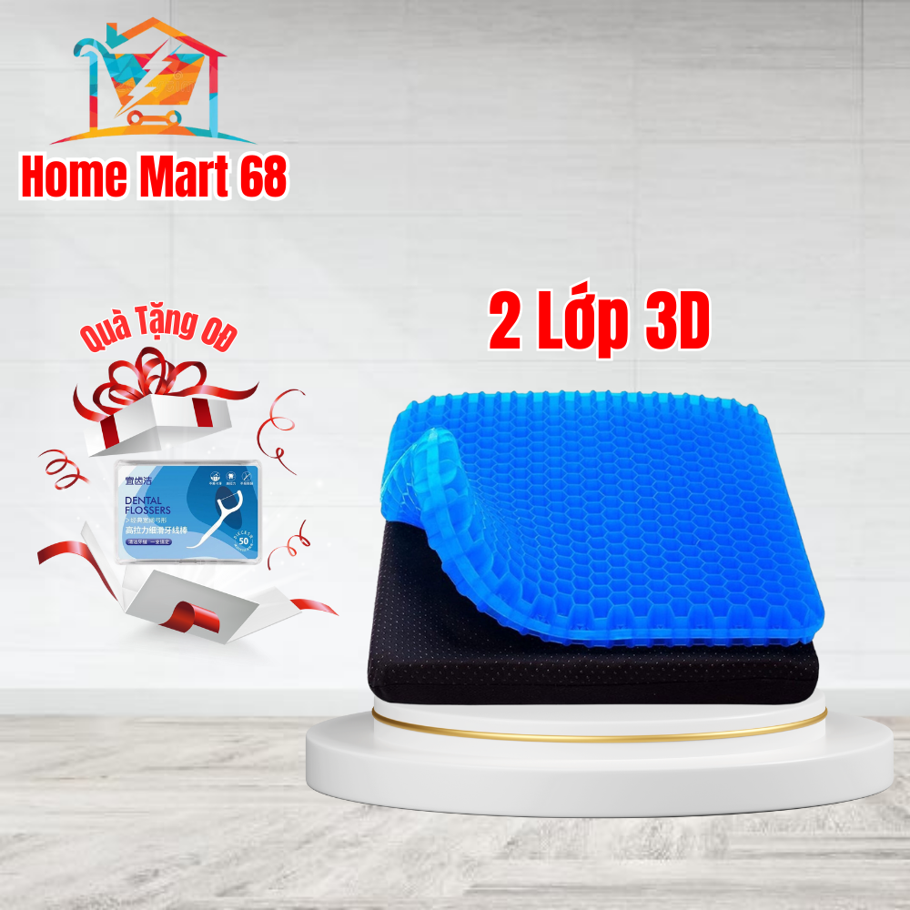 Đệm ngồi, đệm lót ghế 3d silicon cao cấp lót mông thoáng khí chống đau mỏi đệm ngồi cấu trúc tổ ong 3d chính hãng