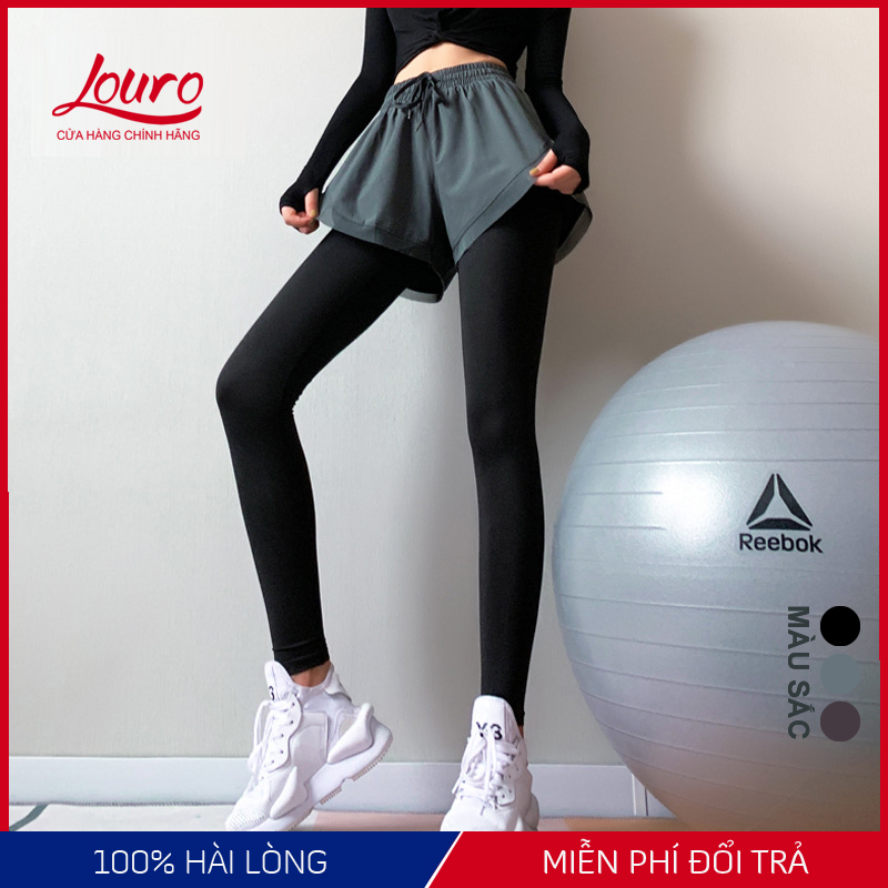 Quần tập Gym nữ Louro QL30 có quần Short liền che khuyết điểm , co giãn 4 chiều, thoáng mát, tập Yoga, Gym, Zumba