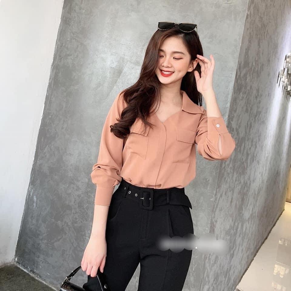 Áo sơ mi nữ công sở chất vải kate mền mịn thoáng mát sản phẩm kellyboutique