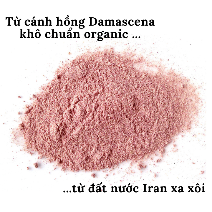 20gr Bột hoa hồng damascena organic khô- bột hoa hồng khô nguyên chất dưỡng da trắng hồng rạng rỡ- pure and organic damascena rose powder