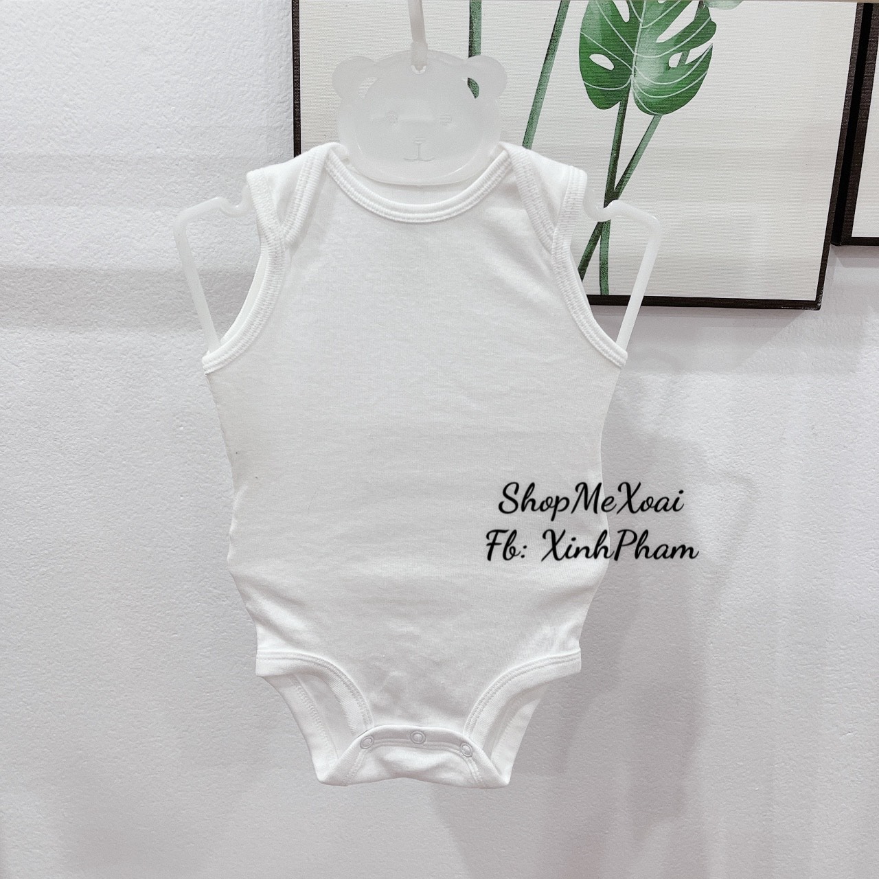 Bodychip trắng trơn 3 lỗ sát nách xuất dư 3m,6m,9m,12m,18m,24m