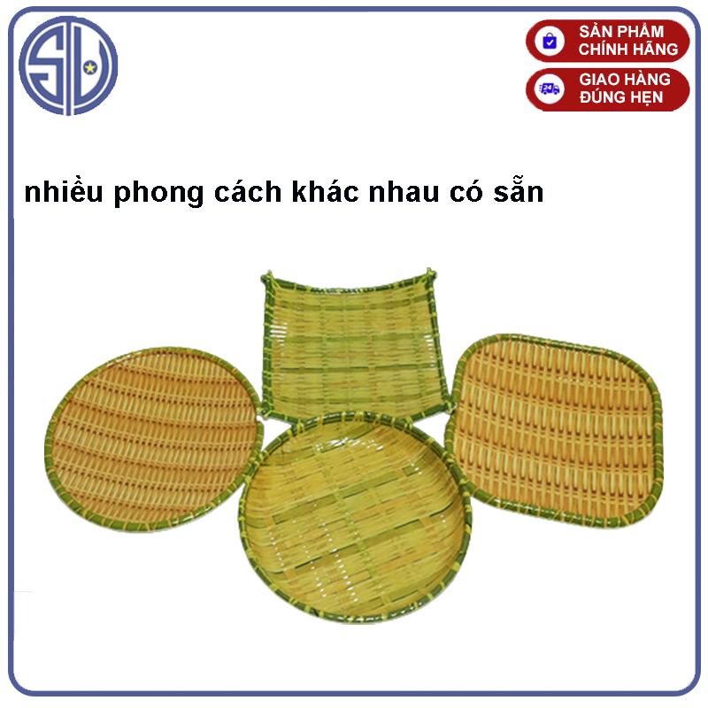 Đĩa phíp giả mây tre đan nhựa giả mây mẹt tre tròn cao cấp đủ size