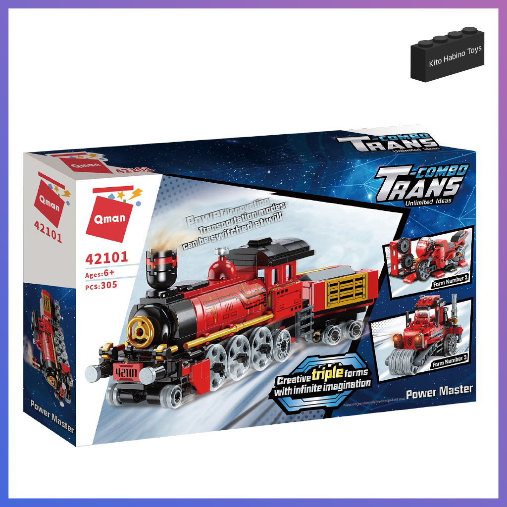 Bộ Lắp Ghép Đồ Chơi Qman 42101 Tàu Hỏa Siêu Tốc Biến Hình 305 Mảnh Ghép Cho Trẻ Từ 6 Tuổi