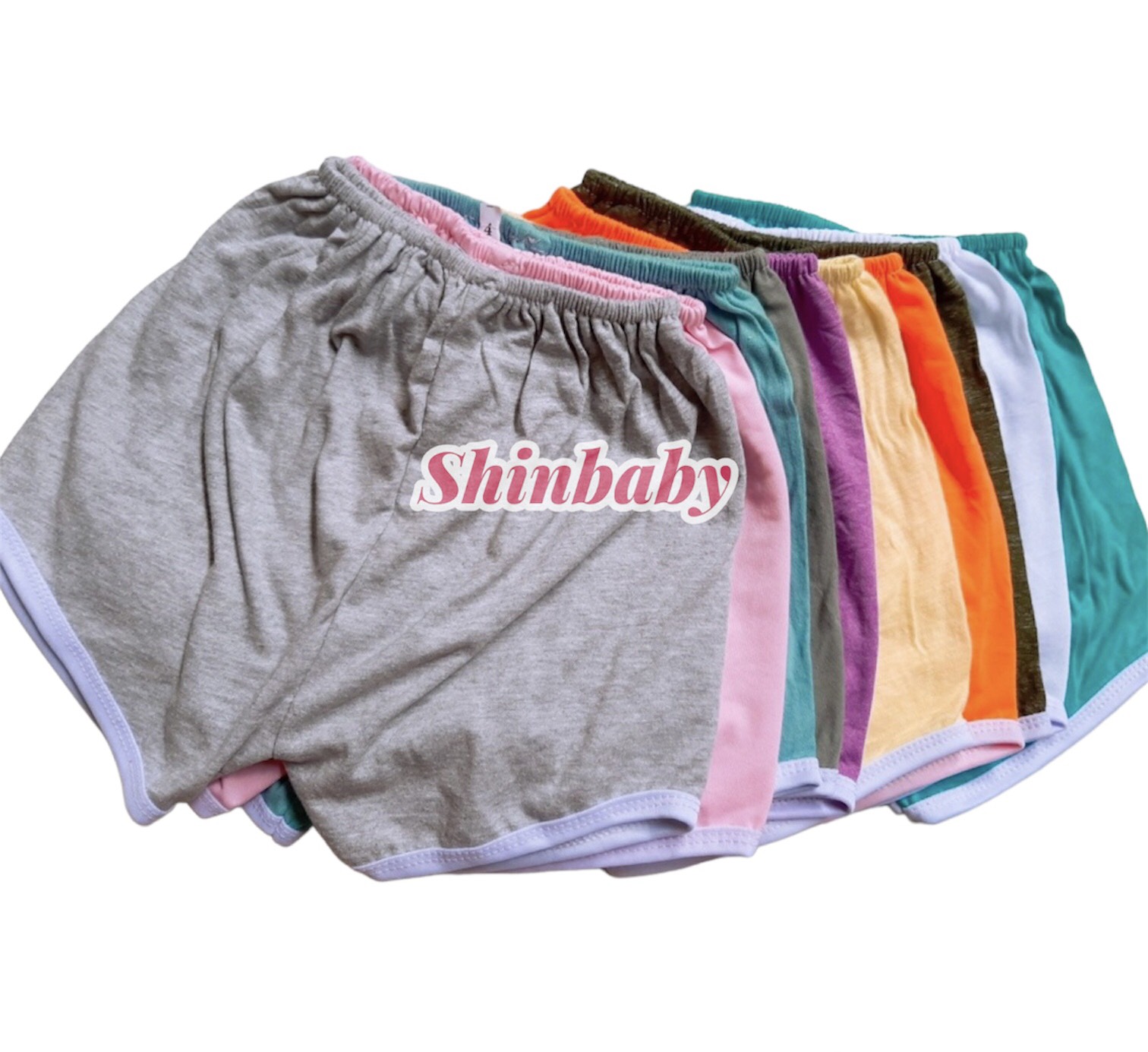 Set 10 quần đùi cotton trơn nhiều màu vải cotton mỏng mềm mát co giãn thoải mái cho bé