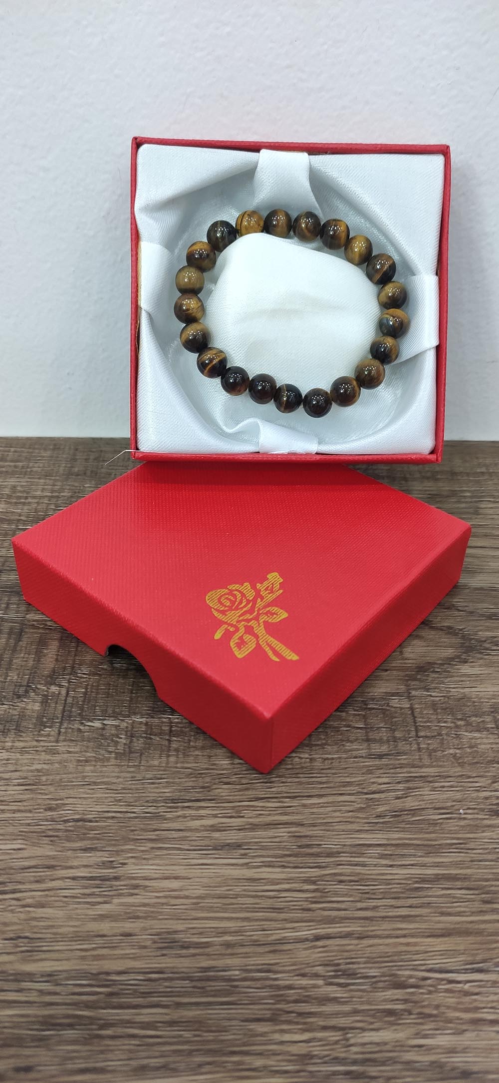 Vòng tay chuỗi đá mắt cọp vàng 8 ly