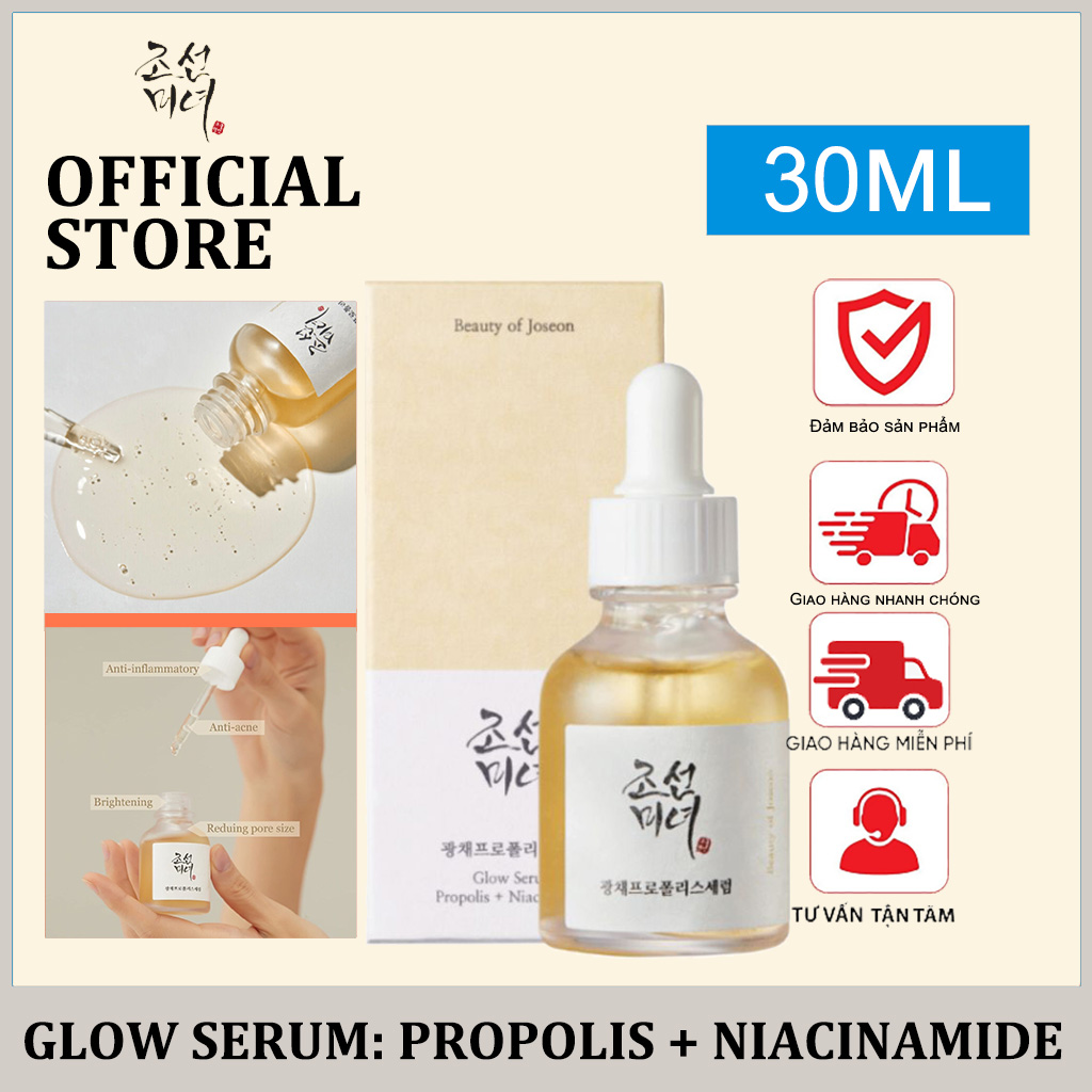 Serum dưỡng ẩm làm sáng da tinh chất dưỡng da beauty of joseon glow serum: propolis + niacinamide 30ml