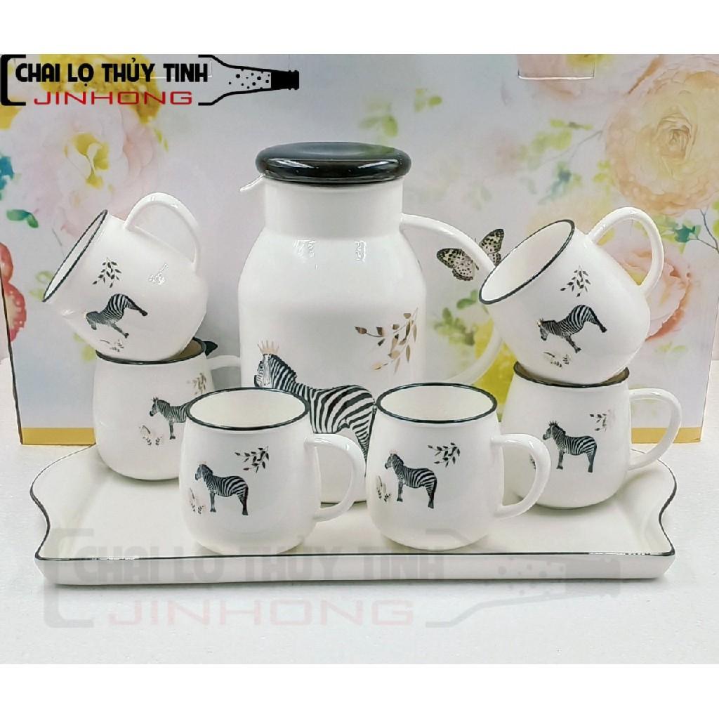 BỘ ẤM CHÉN KHAY GỐM SỨ CAO CẤP (282) L8-55 MS012 - AZ, BỘ ẤM CHÉN TRÁNG MEN CAO CẤP, SANG TRỌNG, DÙNG UỐNG TRÀ, CÀ PHÊ, LÀM QUÀ TẶNG