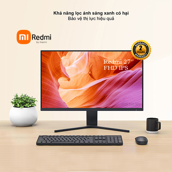 Màn hình máy tính Xiaomi Redmi 27'' Tấm nền IPS, tần số quét 100Hz và 75Hz