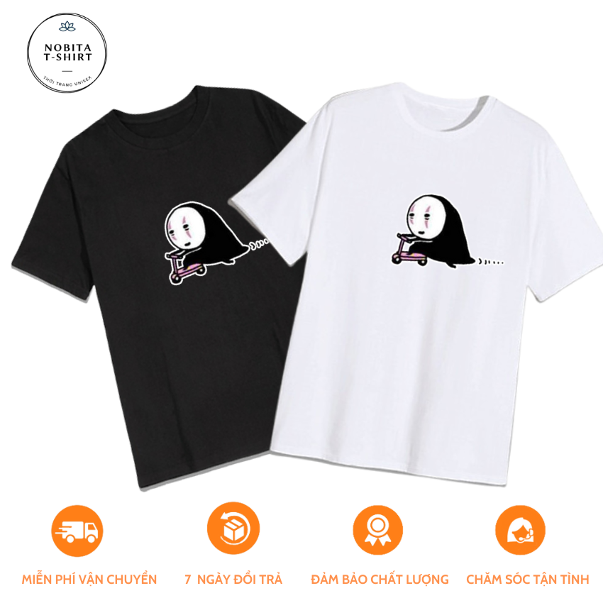 Áo thun unisex vô diện đẩy xe dễ thương chất vải dày mịn form rộng