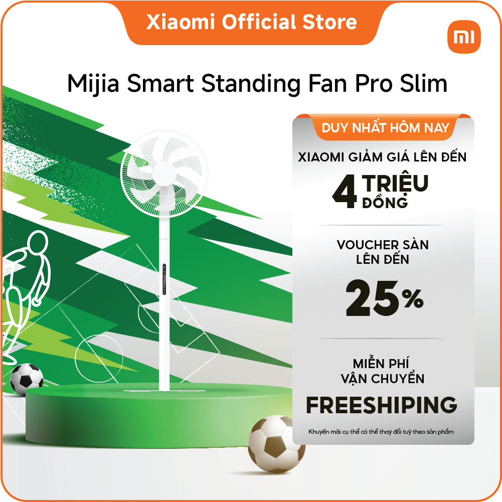 Quạt đứng Xiaomi Mijia Smart Standing Fan Pro Slim -Thiết kế siêu mỏng /Điều khiển từ xa hoặc cảm ứng/26.8dB(A)Vận hành êm ái-Quạt Xiaomi chính hãng