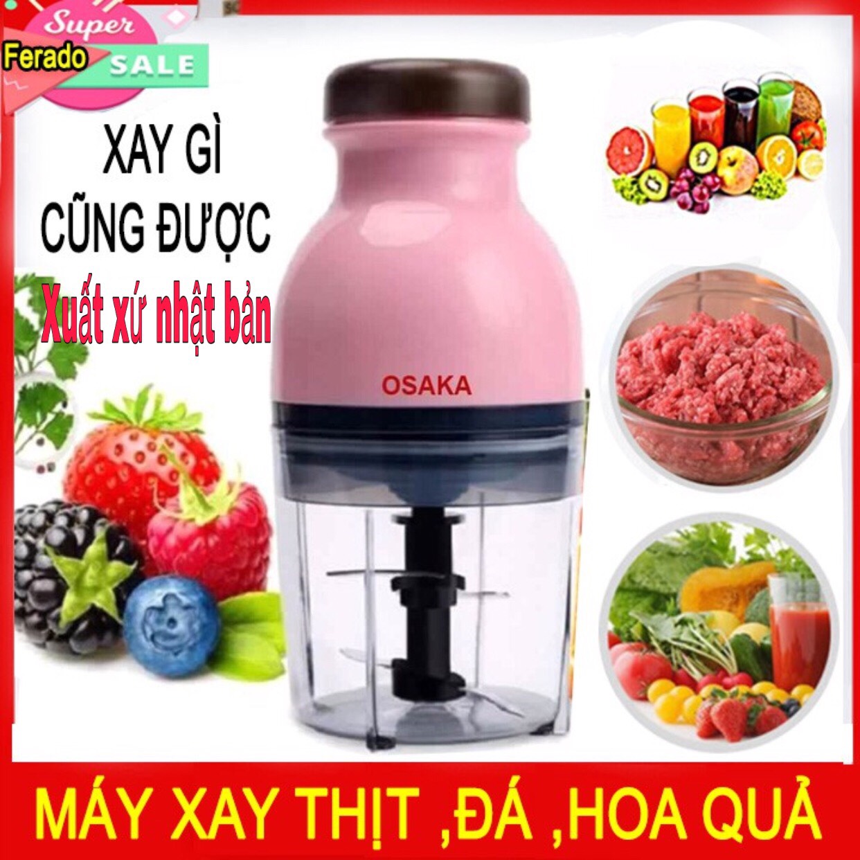 [HCM]Máy xay đa năng hàng  xuất khẩu nhật bản OSAKA đầu dẹt - Máy xay sinh tố OSAKA xay thịtxay đá.hoa quả điều được vyvy store 98