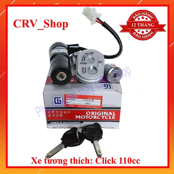 Bộ ổ khóa chống trộm xe máy CLICK 110cc loại 6 cạnh
