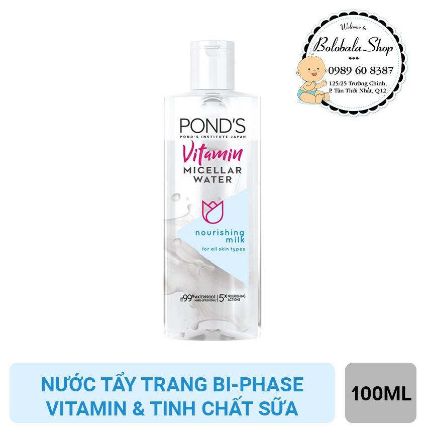 [HCM]Nước tẩy trang bi-phase Vitamin và tinh chất Sữa Ponds Micellar Water 100ml