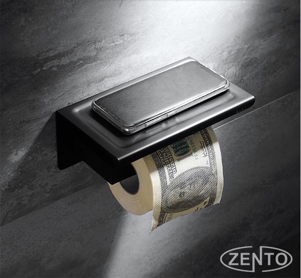 Lô giấy vệ sinh inox304 black series zento hc6815