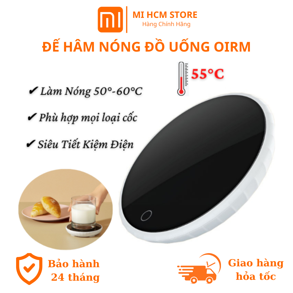 Đế Hâm Nóng Đồ Uống Xiaomi Thông Minh, Tương Thích Chất Liệu, Chống Nước, Giữ Nhiệt 55 ºC, An Toàn Khi Sử Dụng Bảo Hành 2 Năm