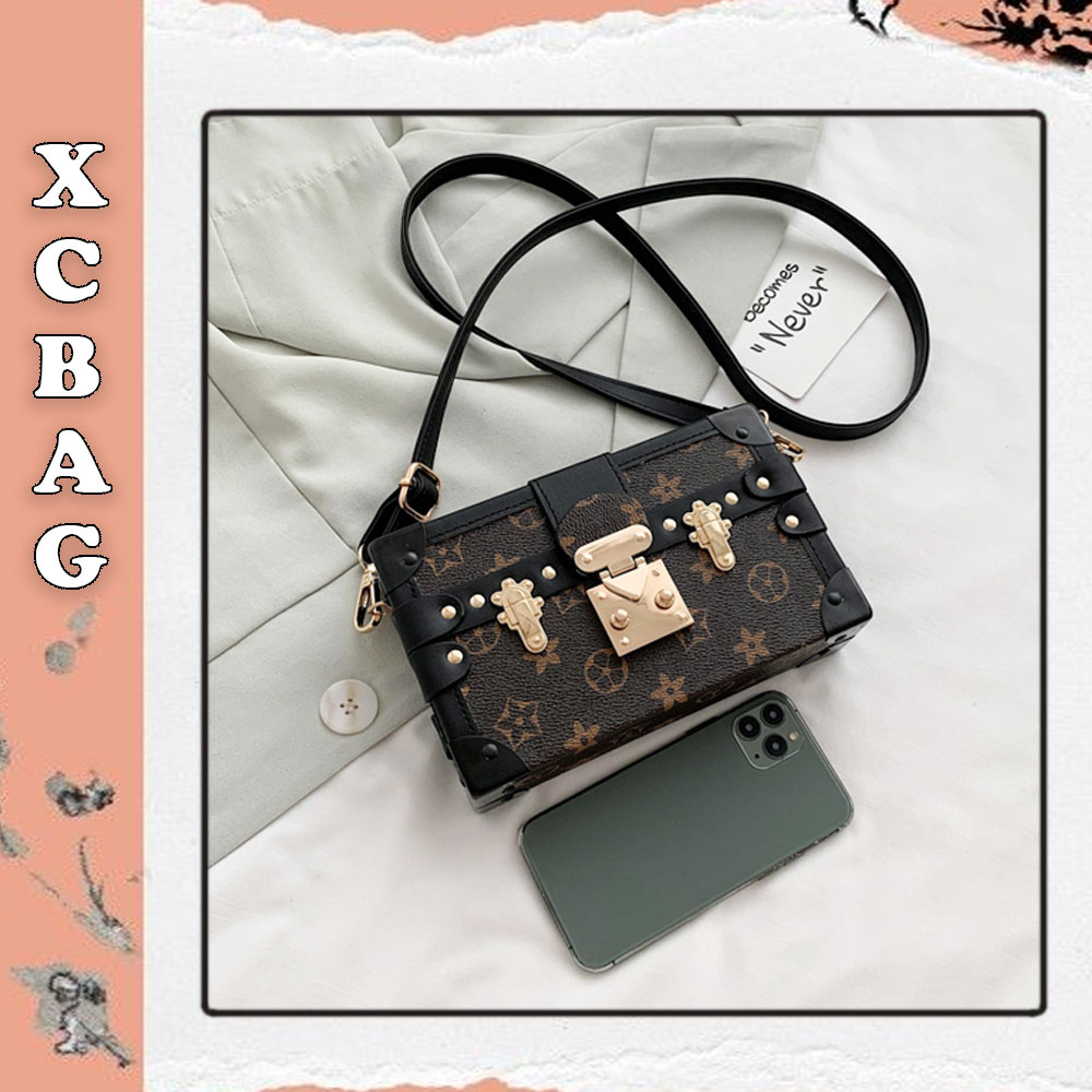Túi hộp L.V đeo chéo nữ sang chảnh XC-8267, túi xách đeo chéo, đeo vai công sở