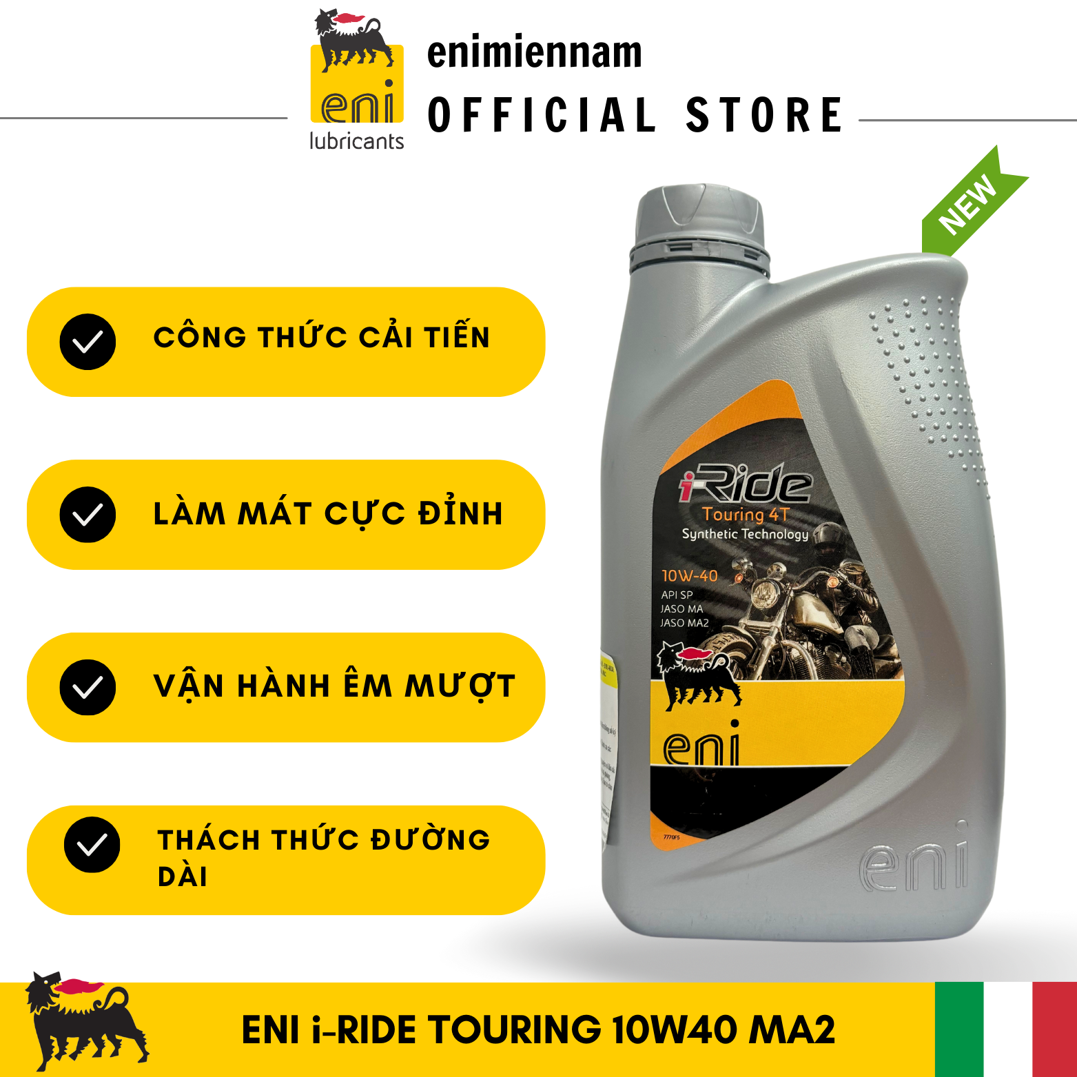 Nhớt eni i-ride touring 4t 10w40 new