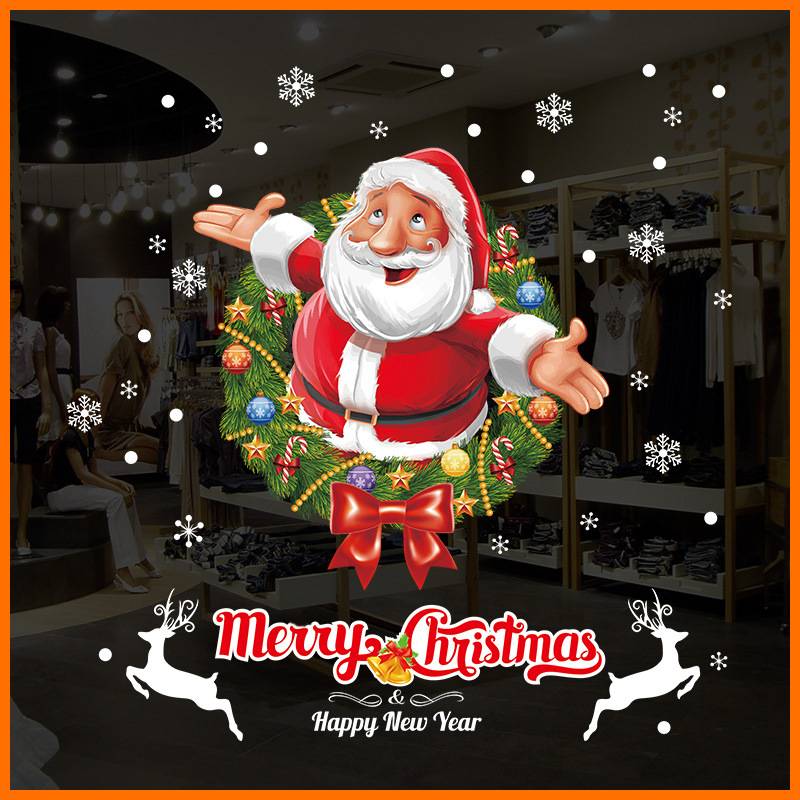 Decal dán tường ông già noel dang tay XH7242 trang trí noel giáng sinh tết