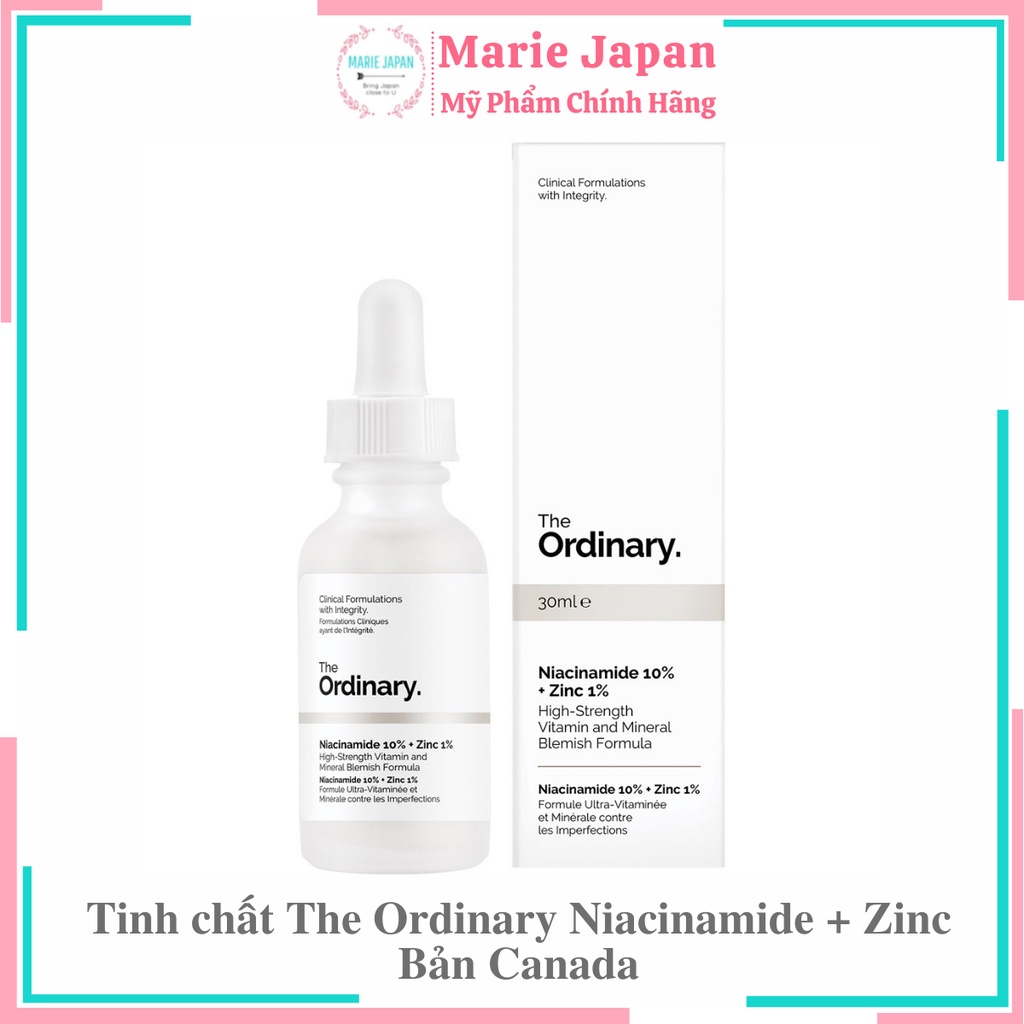 Serum the ordinary niacinamide 10% + zinc 1% giảm mụn mờ thâm 30ml