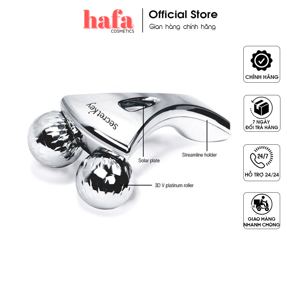 Dụng cụ mát-xa cầm tay, làm săn chắc thon gọn mặt secret key micro 3d face roller _ secret key chính hãng