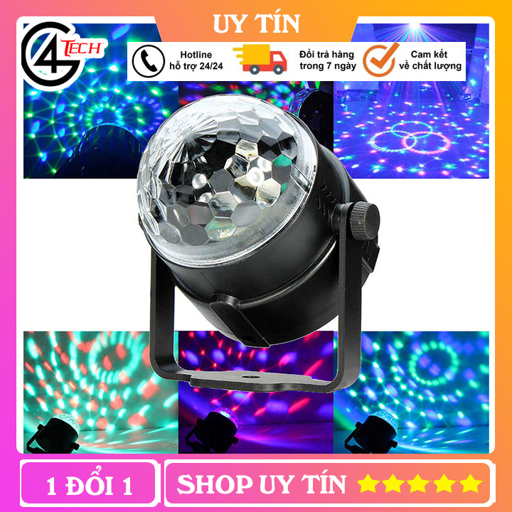 Đèn Sân Khấu, Đèn Led Happy Light 12 chế độ, Đèn xoay màu, Đèn có remot điều khiển từ xa, Đèn cảm biến theo nhạc, Đèn trang trí phòng hát. - TT15