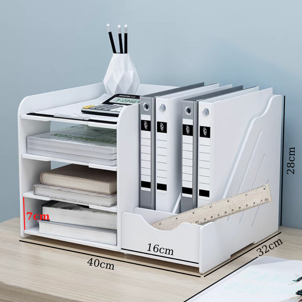 Kệ đựng tài liệu để bàn màu trắng, kệ đựng giấy a4, đựng hồ sơ văn phòng cao cấp