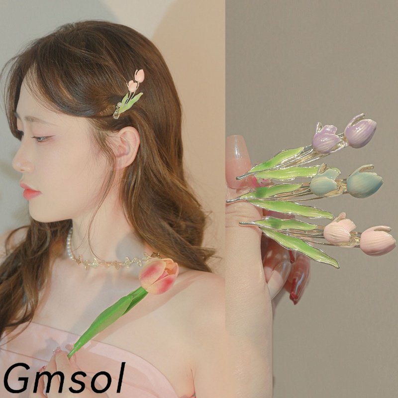 Kẹp tóc hoa tulip Gmsol thanh lịch thời trang cho nữ