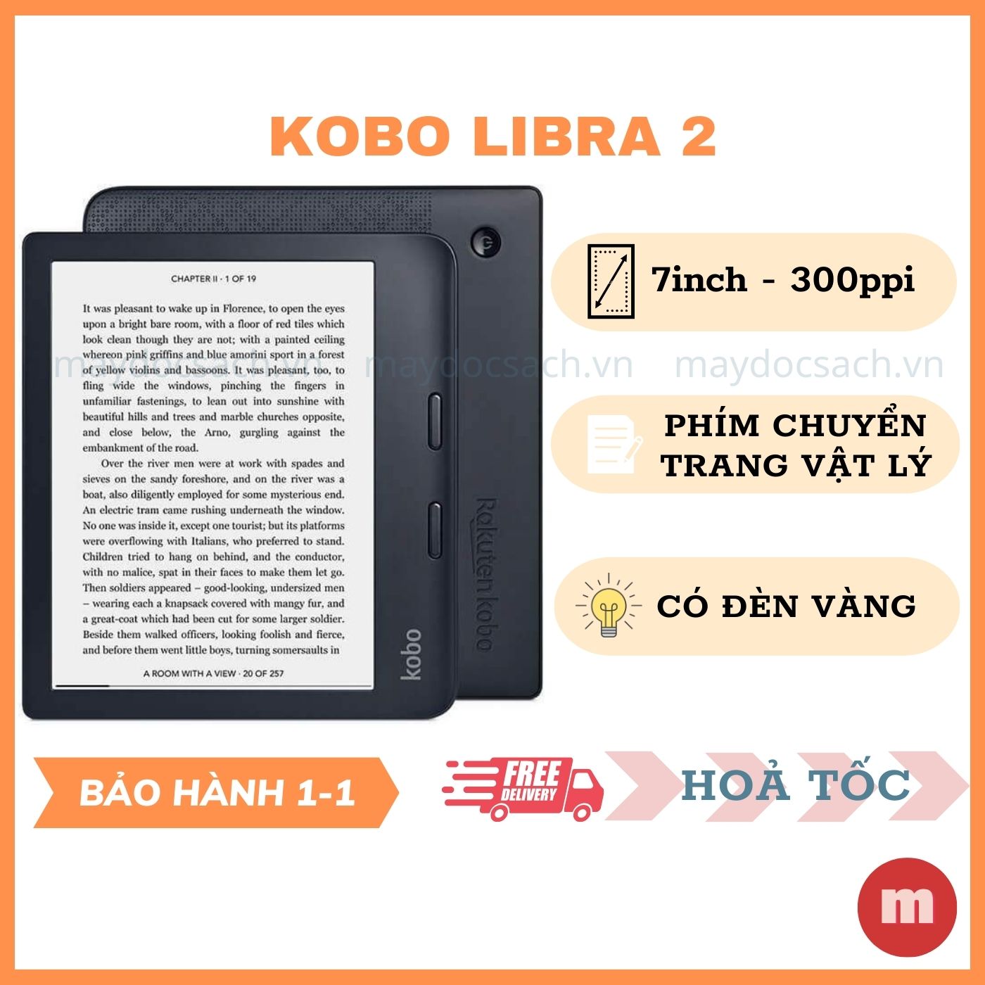 Máy đọc sách kobo libra 2 - 2021