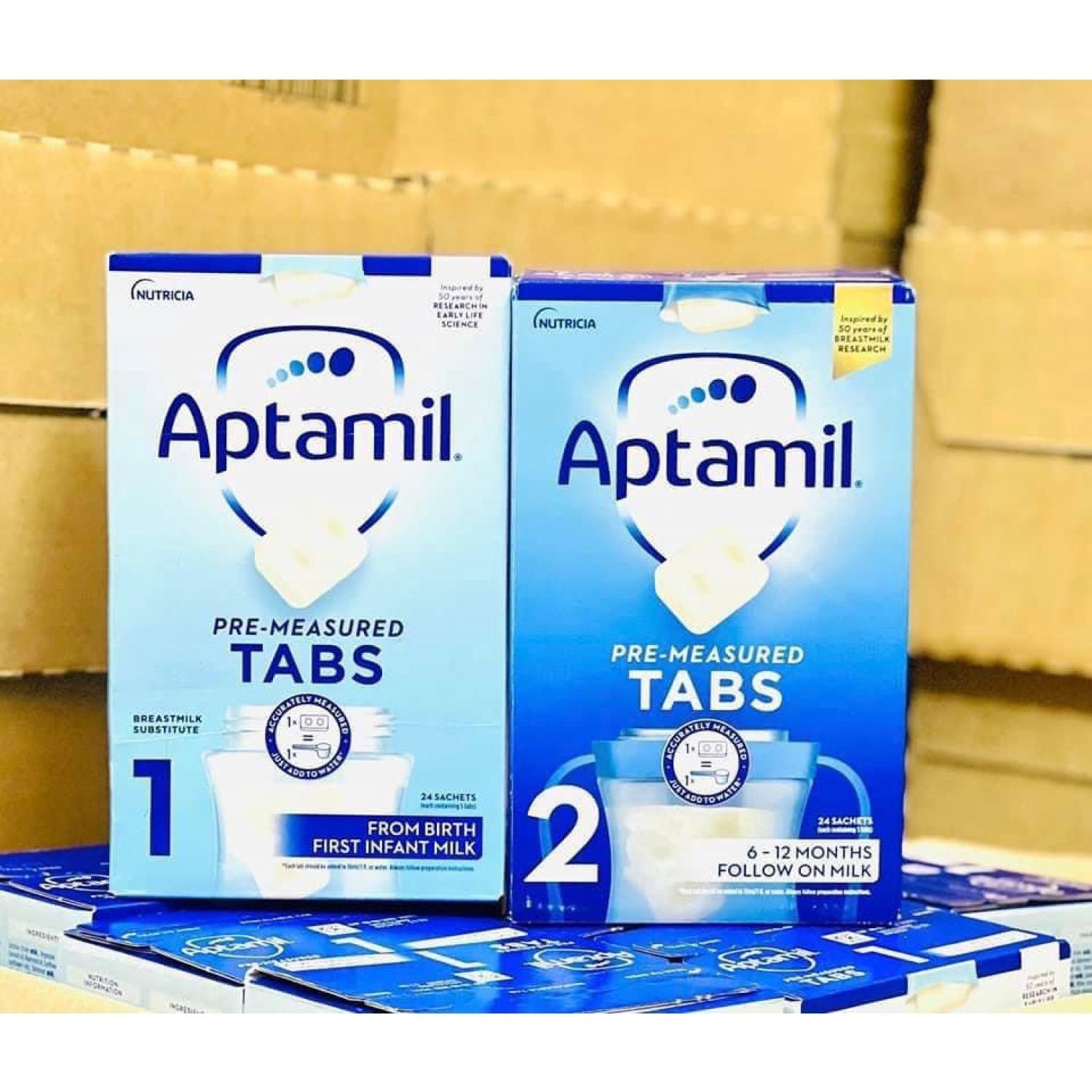 Sữa Aptamil Anh dạng thanh số 1,2 (hộp 24 thanh tiện lợi cho bé)