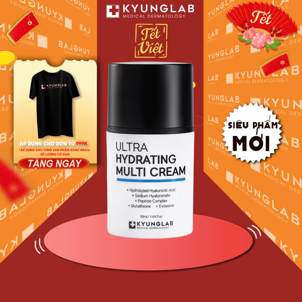 Kem dưỡng ẩm KyungLab Ultra Hydrating Multi Cream, Kem khoá bóng đa tầng, giúp tăng sinh Collagen và ngăn ngừa lão hóa 50ml Bản Nâng Cấp 2024