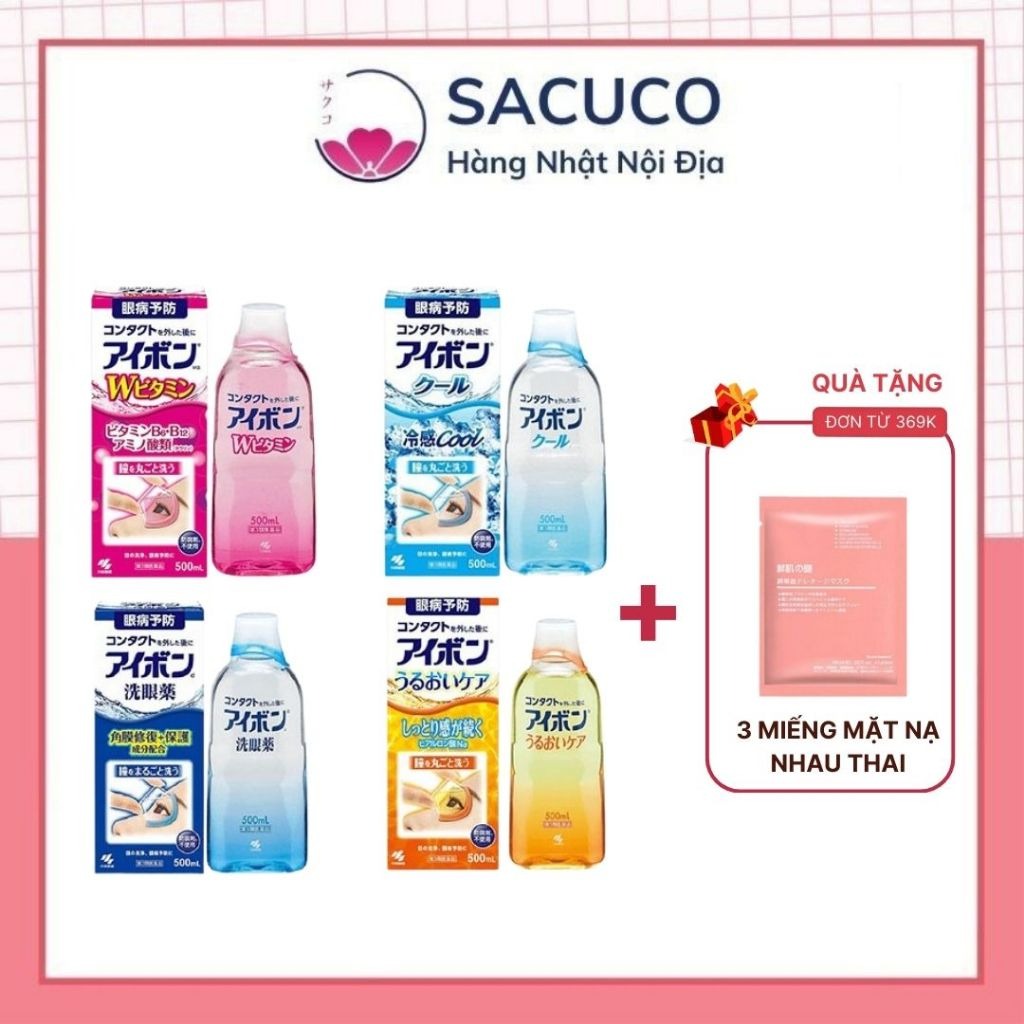 Nước rửa mắt Eyebon W Vitamin Kobayashi Nhật Bản 500ml
