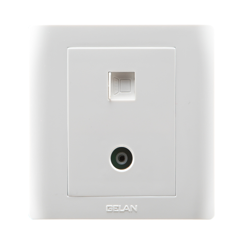 Ổ cắm TV + ổ cắm mạng Gelan