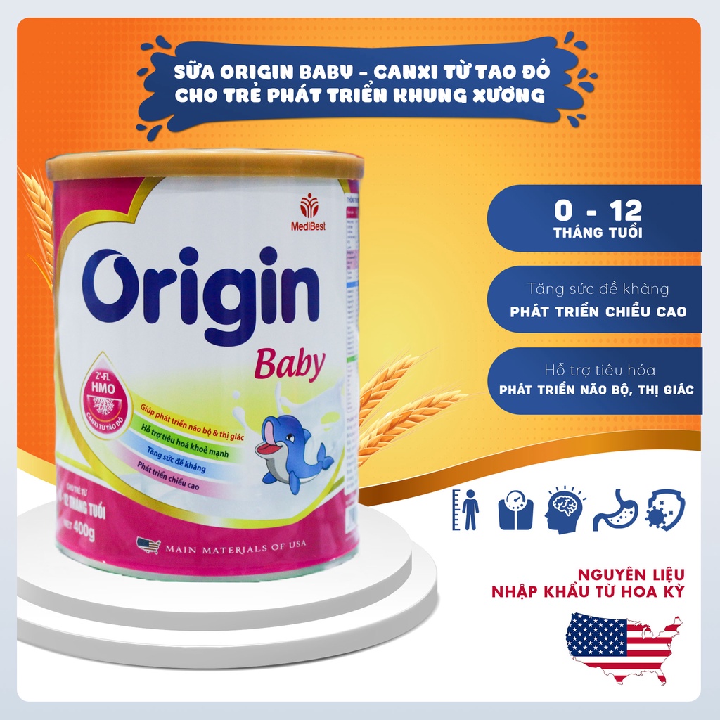 Sữa origin baby 900gr cho trẻ sơ sinh. Tăng cường miễn dịch