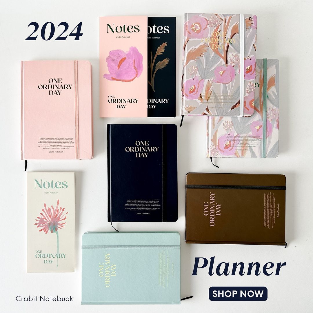 Sổ planner crabit 2024 one ordinary day lập kế hoạch 12 tháng