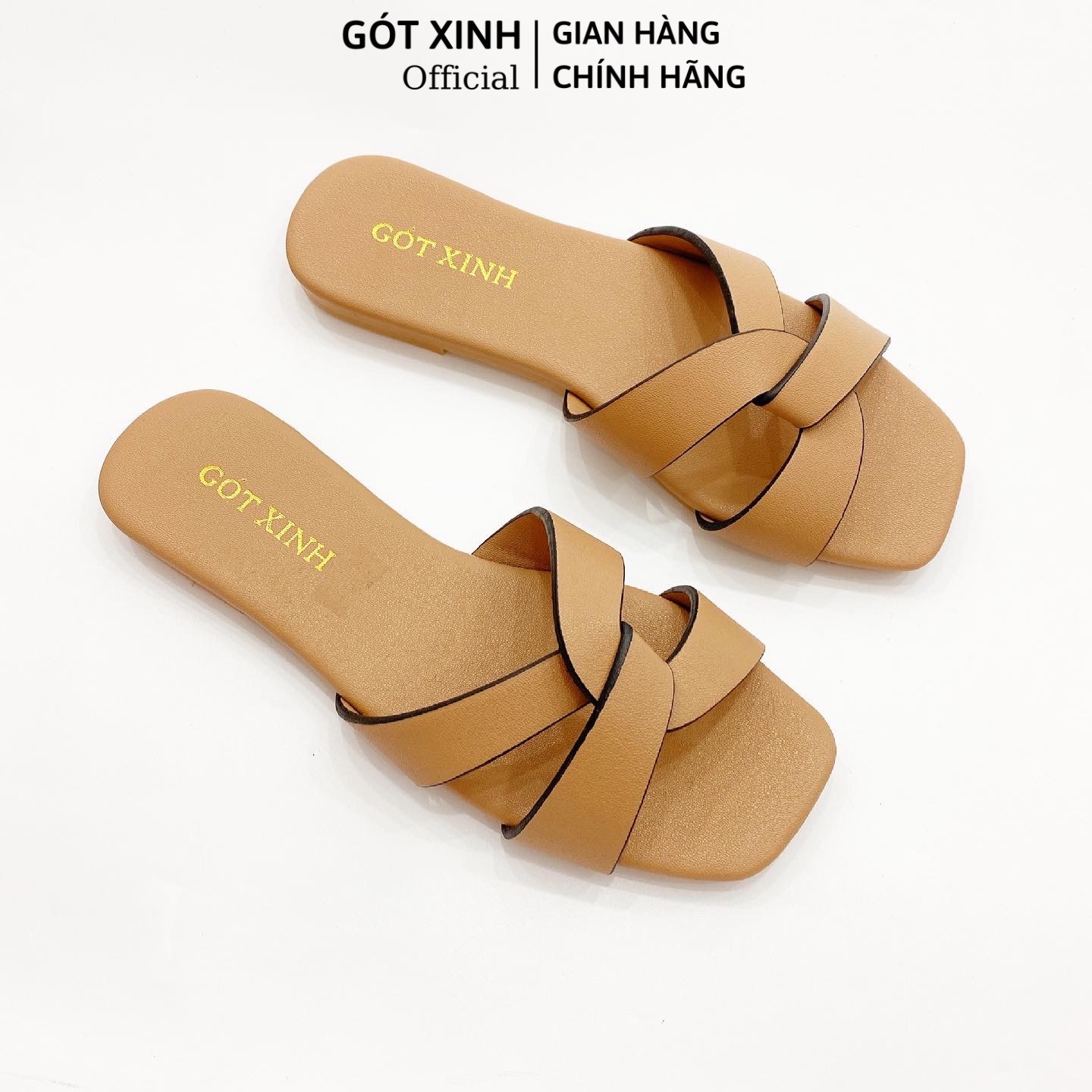 Dép xoắn gót xinh gx307 đế bệt da mờ