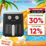 Nồi chiên không dầu 6.5L Sunhouse SHD4032 - Dung tích 6.5L - Khoang chiên trong suốt  - Công nghệ Rapid Air 360 độ