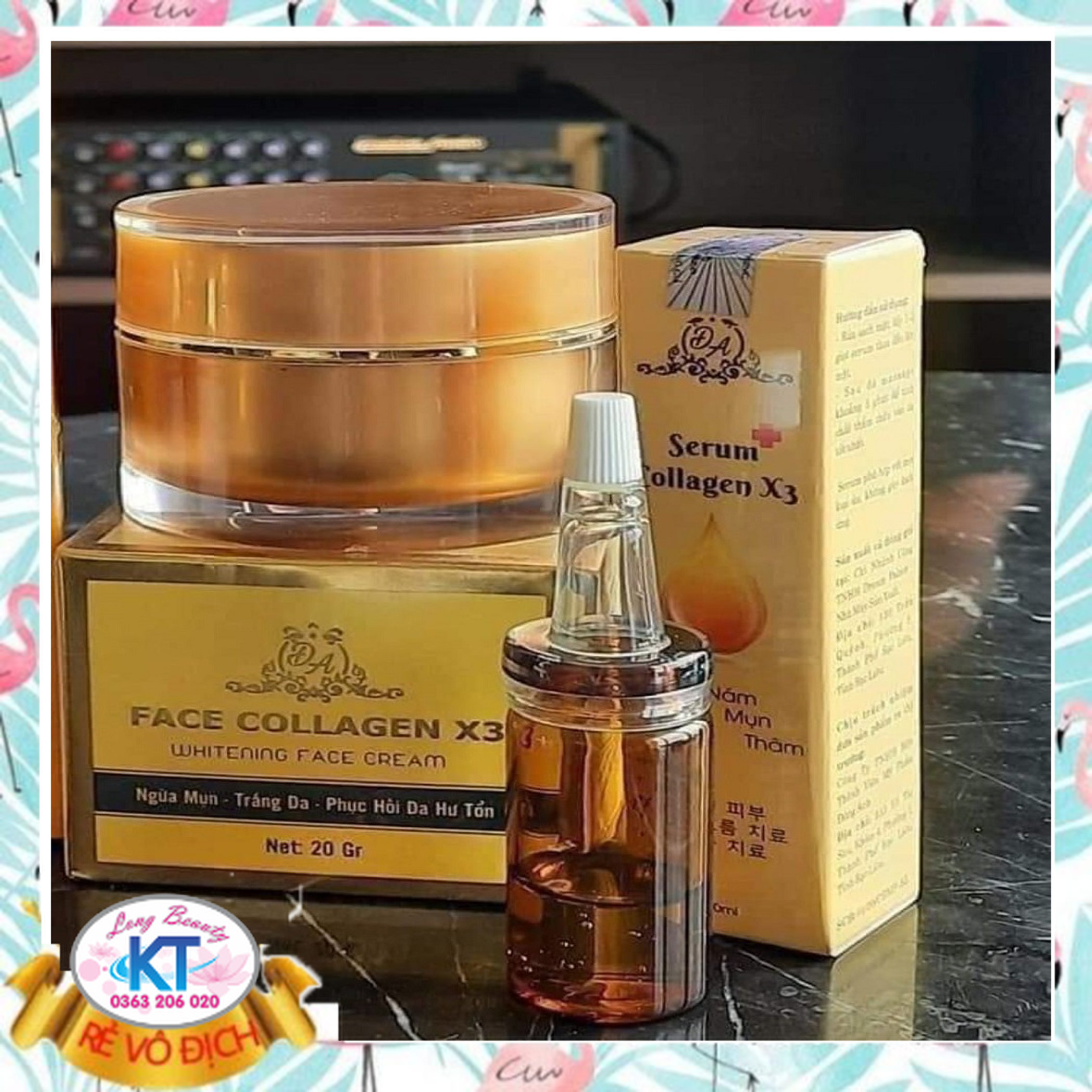 Kem face collagent X3 20gr Kem dưỡng Trắng da ngừa mụn,mỹ phẩm Đông Anh